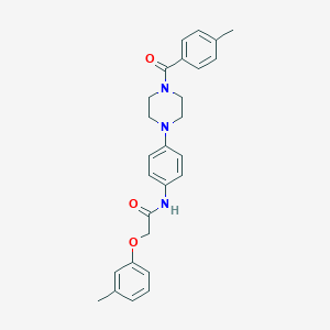 molecular formula C27H29N3O3 B244451 N-{4-[4-(4-Methylbenzoyl)piperazin-1-YL]phenyl}-2-(3-methylphenoxy)acetamide 