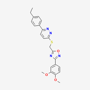 molecular formula C23H22N4O3S B2444515 3-({[3-(3,4-diméthoxyphényl)-1,2,4-oxadiazol-5-yl]méthyl}sulfanyl)-6-(4-éthylphényl)pyridazine CAS No. 1111290-62-0