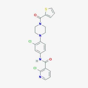 molecular formula C21H18Cl2N4O2S B244452 2-chloro-N-{3-chloro-4-[4-(2-thienylcarbonyl)-1-piperazinyl]phenyl}nicotinamide 