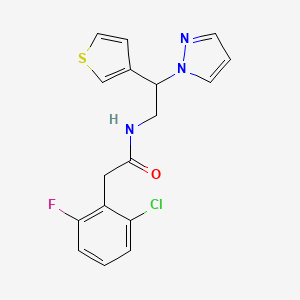 N-(2-(1H-pyrazol-1-yl)-2-(thiophen-3-yl)ethyl)-2-(2-chloro-6-fluorophenyl)acetamide