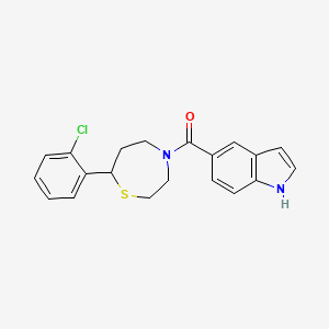 molecular formula C20H19ClN2OS B2444526 (7-(2-chlorophenyl)-1,4-thiazepan-4-yl)(1H-indol-5-yl)methanone CAS No. 1795482-52-8