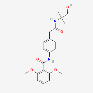 molecular formula C21H26N2O5 B2444532 N-(4-(2-((1-hydroxy-2-methylpropan-2-yl)amino)-2-oxoethyl)phenyl)-2,6-dimethoxybenzamide CAS No. 1235251-24-7
