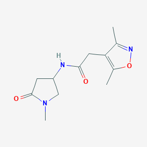 molecular formula C12H17N3O3 B2444535 2-(3,5-dimethyl-1,2-oxazol-4-yl)-N-(1-methyl-5-oxopyrrolidin-3-yl)acetamide CAS No. 1396805-93-8