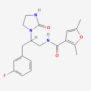 molecular formula C19H22FN3O3 B2444539 N-(3-(3-fluorophenyl)-2-(2-oxoimidazolidin-1-yl)propyl)-2,5-dimethylfuran-3-carboxamide CAS No. 1421494-93-0
