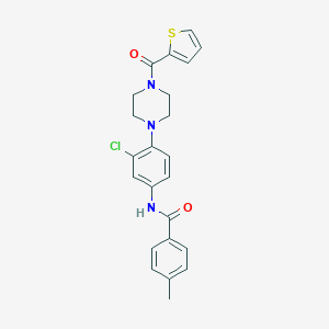 molecular formula C23H22ClN3O2S B244454 N-{3-chloro-4-[4-(2-thienylcarbonyl)-1-piperazinyl]phenyl}-4-methylbenzamide 