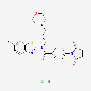 4-(2,5-dioxopyrrolidin-1-yl)-N-(6-methylbenzo[d]thiazol-2-yl)-N-(3-morpholinopropyl)benzamide hydrochloride