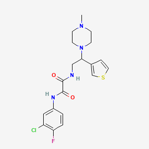 molecular formula C19H22ClFN4O2S B2444549 N1-(3-chloro-4-fluorophenyl)-N2-(2-(4-methylpiperazin-1-yl)-2-(thiophen-3-yl)ethyl)oxalamide CAS No. 946200-21-1