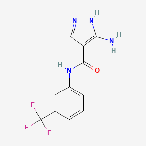 molecular formula C11H9F3N4O B2444551 5-氨基-1H-吡唑-4-羧酸(3-三氟甲基-苯基)-酰胺 CAS No. 1009360-89-7
