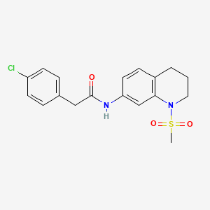 molecular formula C18H19ClN2O3S B2444565 2-(4-氯苯基)-N-(1-甲基磺酰基-3,4-二氢-2H-喹啉-7-基)乙酰胺 CAS No. 946222-63-5