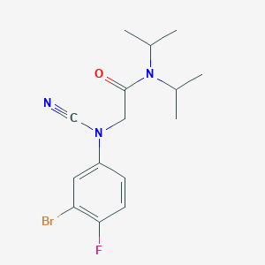 molecular formula C15H19BrFN3O B2444566 2-[(3-bromo-4-fluorophenyl)(cyano)amino]-N,N-bis(propan-2-yl)acetamide CAS No. 1394795-88-0