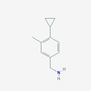 molecular formula C11H15N B2444568 (4-环丙基-3-甲基苯基)甲胺 CAS No. 1517461-78-7