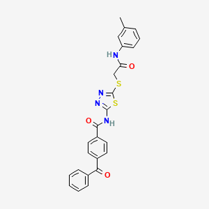 molecular formula C25H20N4O3S2 B2444573 4-benzoyl-N-(5-((2-oxo-2-(m-tolylamino)ethyl)thio)-1,3,4-thiadiazol-2-yl)benzamide CAS No. 392292-44-3