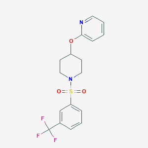 molecular formula C17H17F3N2O3S B2444575 2-((1-((3-(Trifluoromethyl)phenyl)sulfonyl)piperidin-4-yl)oxy)pyridine CAS No. 1448046-22-7