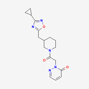 2-(2-(3-((3-cyclopropyl-1,2,4-oxadiazol-5-yl)methyl)piperidin-1-yl)-2-oxoethyl)pyridazin-3(2H)-one