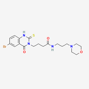 4-(6-bromo-4-oxo-2-sulfanylidene-1H-quinazolin-3-yl)-N-(3-morpholin-4-ylpropyl)butanamide