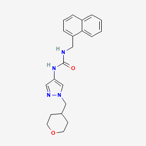 1-(naphthalen-1-ylmethyl)-3-(1-((tetrahydro-2H-pyran-4-yl)methyl)-1H-pyrazol-4-yl)urea