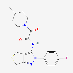 molecular formula C19H21FN4O2S B2444587 N-[2-(4-fluorophenyl)-4,6-dihydrothieno[3,4-c]pyrazol-3-yl]-2-(4-methylpiperidin-1-yl)-2-oxoacetamide CAS No. 899741-84-5