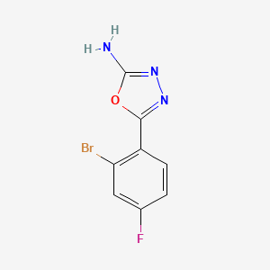 molecular formula C8H5BrFN3O B2444589 5-(2-Bromo-4-fluorophenyl)-1,3,4-oxadiazol-2-amine CAS No. 1016675-28-7