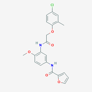 molecular formula C21H19ClN2O5 B244459 N-(3-{[(4-chloro-2-methylphenoxy)acetyl]amino}-4-methoxyphenyl)-2-furamide 