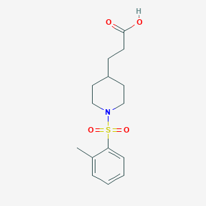molecular formula C15H21NO4S B2444600 3-{1-[(2-Methylphenyl)sulfonyl]-4-piperidyl}propanoic acid CAS No. 1284961-18-7