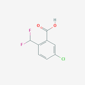 molecular formula C8H5ClF2O2 B2444606 5-Chloro-2-(difluoromethyl)benzoic acid CAS No. 1551365-62-8