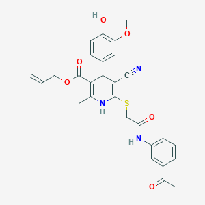 Allyl 6-((2-((3-acetylphenyl)amino)-2-oxoethyl)thio)-5-cyano-4-(4-hydroxy-3-methoxyphenyl)-2-methyl-1,4-dihydropyridine-3-carboxylate