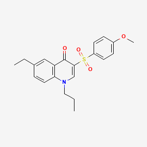 molecular formula C21H23NO4S B2444608 6-ethyl-3-((4-methoxyphenyl)sulfonyl)-1-propylquinolin-4(1H)-one CAS No. 899217-34-6