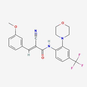 (E)-2-cyano-3-(3-methoxyphenyl)-N-[2-morpholin-4-yl-4-(trifluoromethyl)phenyl]prop-2-enamide