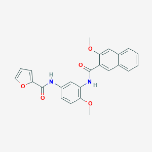 molecular formula C24H20N2O5 B244466 N-{4-methoxy-3-[(3-methoxy-2-naphthoyl)amino]phenyl}-2-furamide 