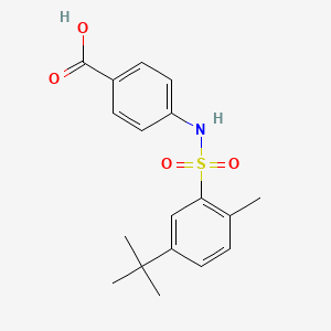 molecular formula C18H21NO4S B2444686 4-(5-Tert-butyl-2-methylbenzenesulfonamido)benzoic acid CAS No. 380342-90-5