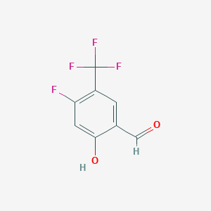 molecular formula C8H4F4O2 B2444687 4-Fluoro-2-hydroxy-5-(trifluoromethyl)benzaldehyde CAS No. 1823917-95-8