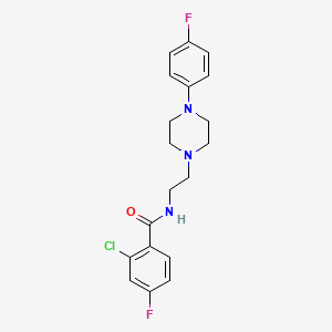 molecular formula C19H20ClF2N3O B2444691 2-chloro-4-fluoro-N-(2-(4-(4-fluorophenyl)piperazin-1-yl)ethyl)benzamide CAS No. 1049440-30-3