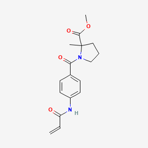 molecular formula C17H20N2O4 B2444694 Methyl 2-methyl-1-[4-(prop-2-enoylamino)benzoyl]pyrrolidine-2-carboxylate CAS No. 2361818-73-5
