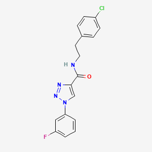 molecular formula C17H14ClFN4O B2444696 N-[2-(4-chlorophenyl)ethyl]-1-(3-fluorophenyl)-1H-1,2,3-triazole-4-carboxamide CAS No. 1226447-29-5