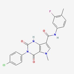 3-(4-chlorophenyl)-N-(3-fluoro-4-methylphenyl)-5-methyl-2,4-dioxo-2,3,4,5-tetrahydro-1H-pyrrolo[3,2-d]pyrimidine-7-carboxamide