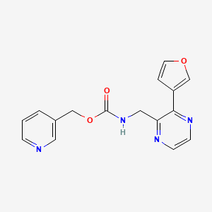 molecular formula C16H14N4O3 B2444705 Pyridin-3-ylmethyl ((3-(furan-3-yl)pyrazin-2-yl)methyl)carbamate CAS No. 2034237-03-9