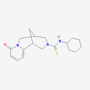 molecular formula C18H25N3OS B2444707 N-cyclohexyl-8-oxo-4,5,6,8-tetrahydro-1H-1,5-methanopyrido[1,2-a][1,5]diazocine-3(2H)-carbothioamide CAS No. 399001-69-5