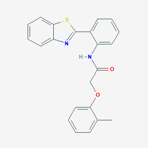 molecular formula C22H18N2O2S B244471 N-[2-(1,3-benzothiazol-2-yl)phenyl]-2-(2-methylphenoxy)acetamide 