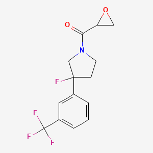[3-Fluoro-3-[3-(trifluoromethyl)phenyl]pyrrolidin-1-yl]-(oxiran-2-yl)methanone