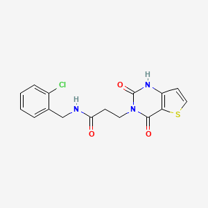 molecular formula C16H14ClN3O3S B2444715 3-(2,4-二氧代-1,2-二氢噻吩并[3,2-d]嘧啶-3(4H)-基)-N-(2-氯苄基)丙酰胺 CAS No. 686735-20-6