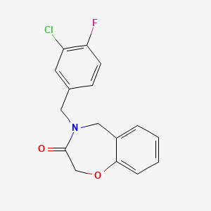 molecular formula C16H13ClFNO2 B2444723 4-(3-chloro-4-fluorobenzyl)-4,5-dihydro-1,4-benzoxazepin-3(2H)-one CAS No. 1326825-75-5