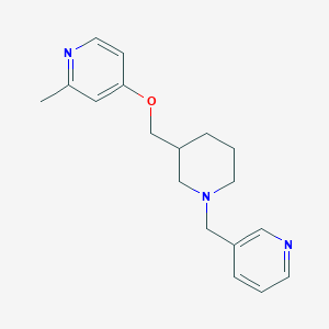 molecular formula C18H23N3O B2444724 2-Methyl-4-[[1-(pyridin-3-ylmethyl)piperidin-3-yl]methoxy]pyridine CAS No. 2380009-33-4