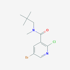 molecular formula C12H16BrClN2O B2444726 5-bromo-2-chloro-N-(2,2-dimethylpropyl)-N-methylpyridine-3-carboxamide CAS No. 1458346-50-3