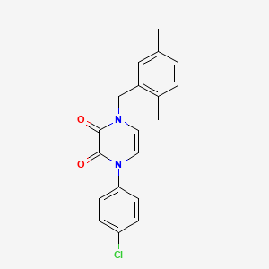 molecular formula C19H17ClN2O2 B2444727 1-(4-Chlorophenyl)-4-[(2,5-dimethylphenyl)methyl]pyrazine-2,3-dione CAS No. 898454-07-4