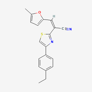 molecular formula C19H16N2OS B2444732 (Z)-2-(4-(4-乙基苯基)噻唑-2-基)-3-(5-甲基呋喃-2-基)丙烯腈 CAS No. 423733-60-2