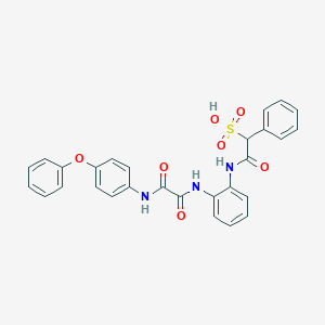 molecular formula C28H23N3O7S B2444734 2-Oxo-2-[2-[[2-oxo-2-(4-phenoxyanilino)acetyl]amino]anilino]-1-phenylethanesulfonic acid CAS No. 2567504-35-0