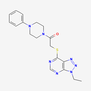 2-((3-ethyl-3H-[1,2,3]triazolo[4,5-d]pyrimidin-7-yl)thio)-1-(4-phenylpiperazin-1-yl)ethanone
