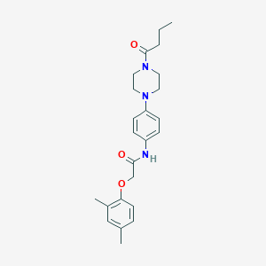 molecular formula C24H31N3O3 B244474 N-[4-(4-butanoylpiperazin-1-yl)phenyl]-2-(2,4-dimethylphenoxy)acetamide 