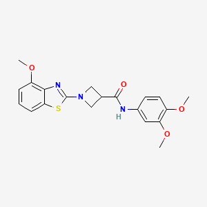 molecular formula C20H21N3O4S B2444754 N-(3,4-dimethoxyphenyl)-1-(4-methoxybenzo[d]thiazol-2-yl)azetidine-3-carboxamide CAS No. 1396626-05-3