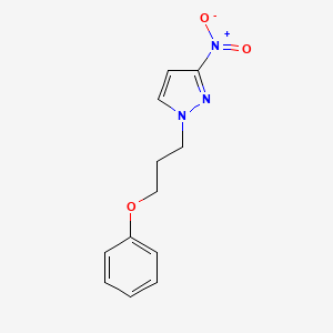 molecular formula C12H13N3O3 B2444763 3-Nitro-1-(3-phenoxypropyl)-1H-pyrazole CAS No. 1240568-18-6